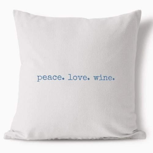 Polštář - peace. love. wine.