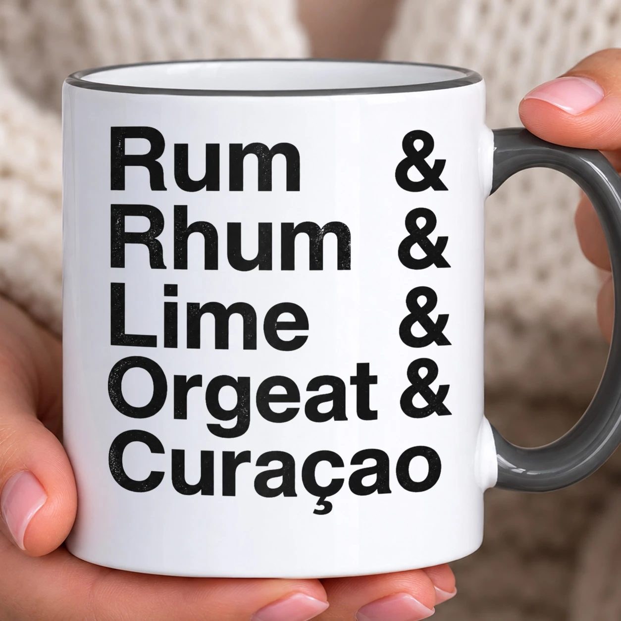 Hrnek s barevným lemem - Mai Tai Ingredients