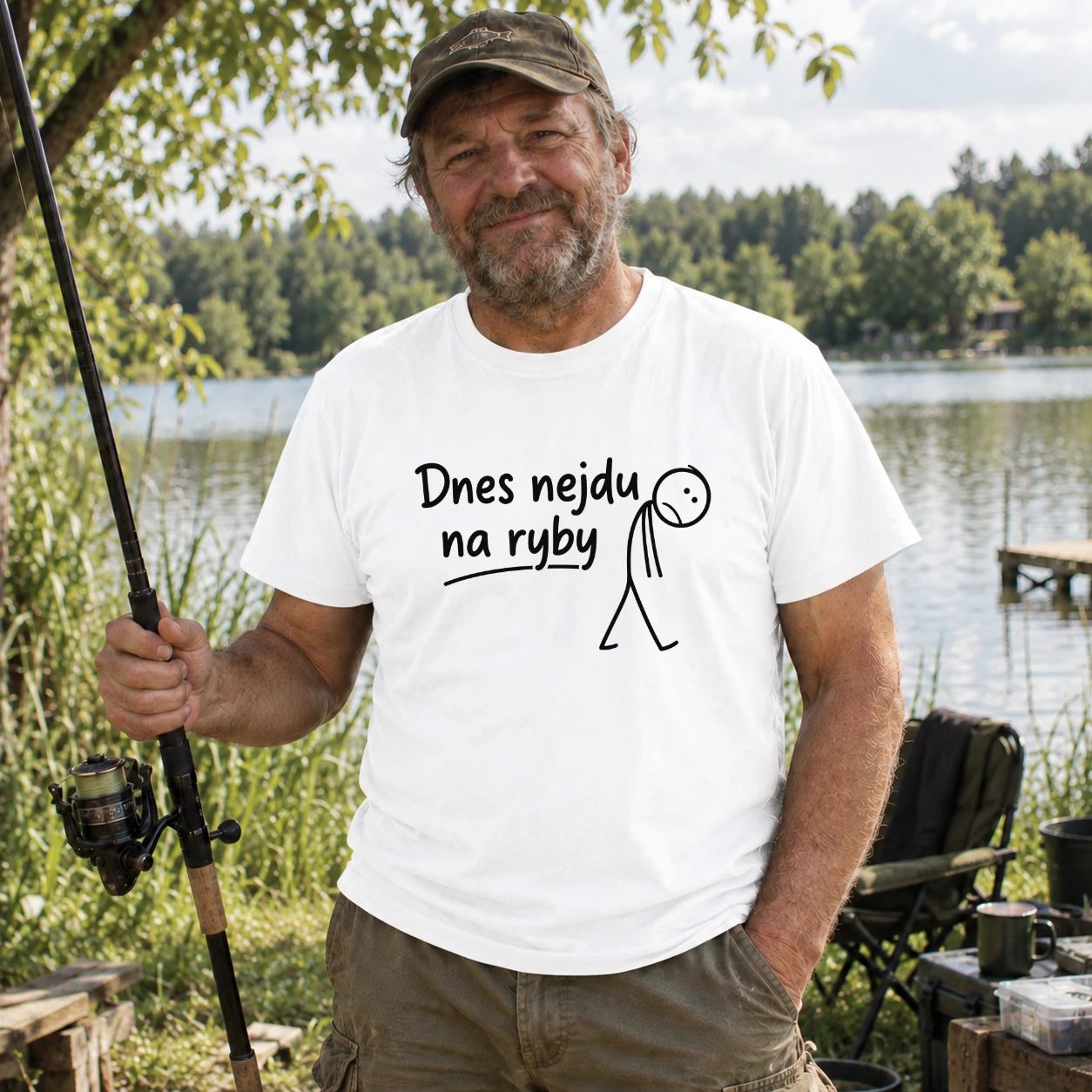 Pánské tričko - Dnes nejdu na ryby