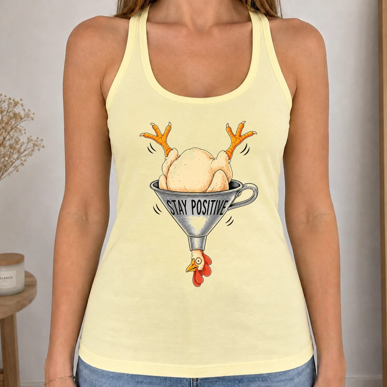 Dámské tílko 220g - Stay Positive Chicken