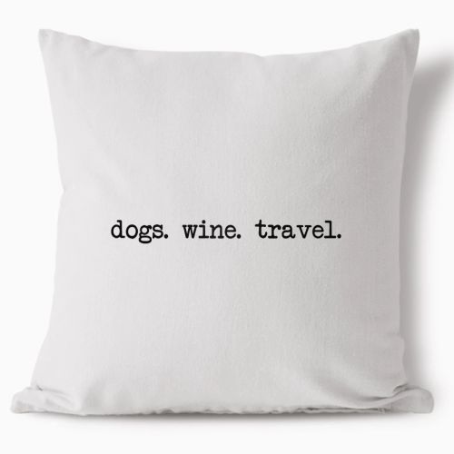 Polštář - dogs. wine. travel.
