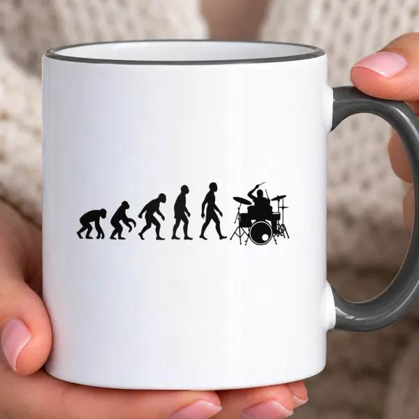 Hrnek s barevným lemem - Evoluce bubeníka
