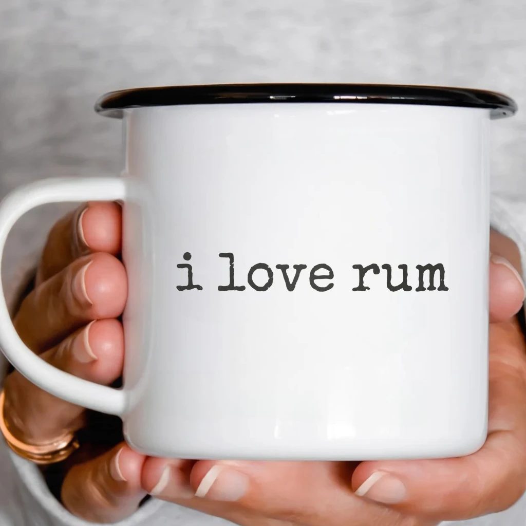 Smaltový plecháček - I Love Rum