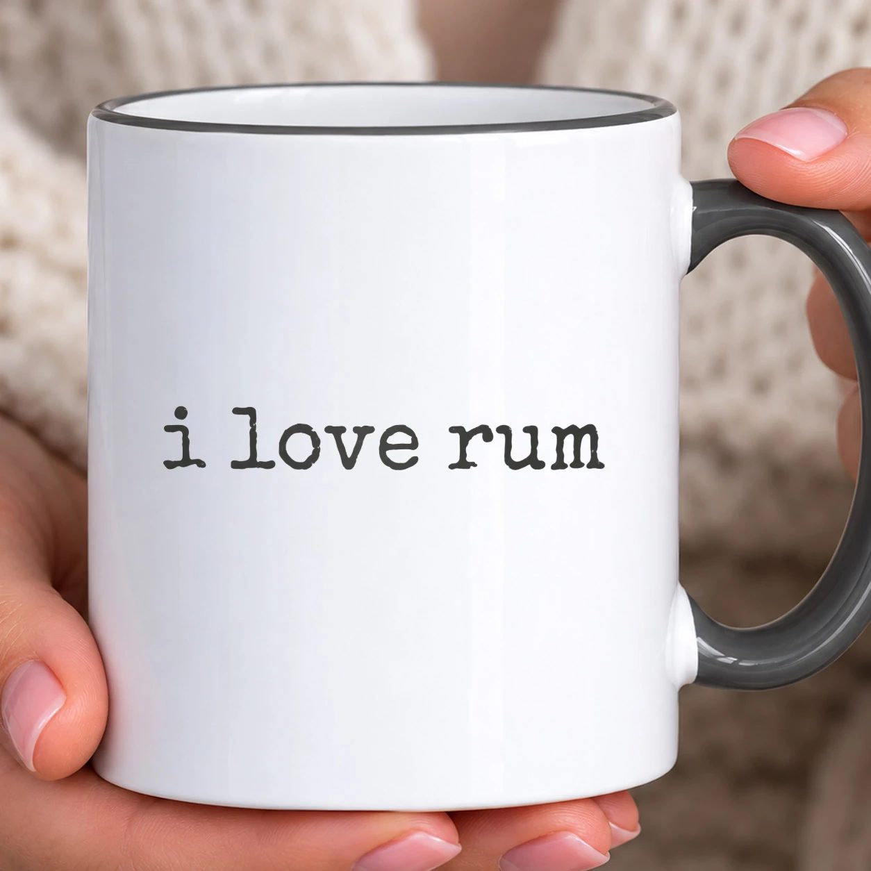 Hrnek s barevným lemem - I Love Rum