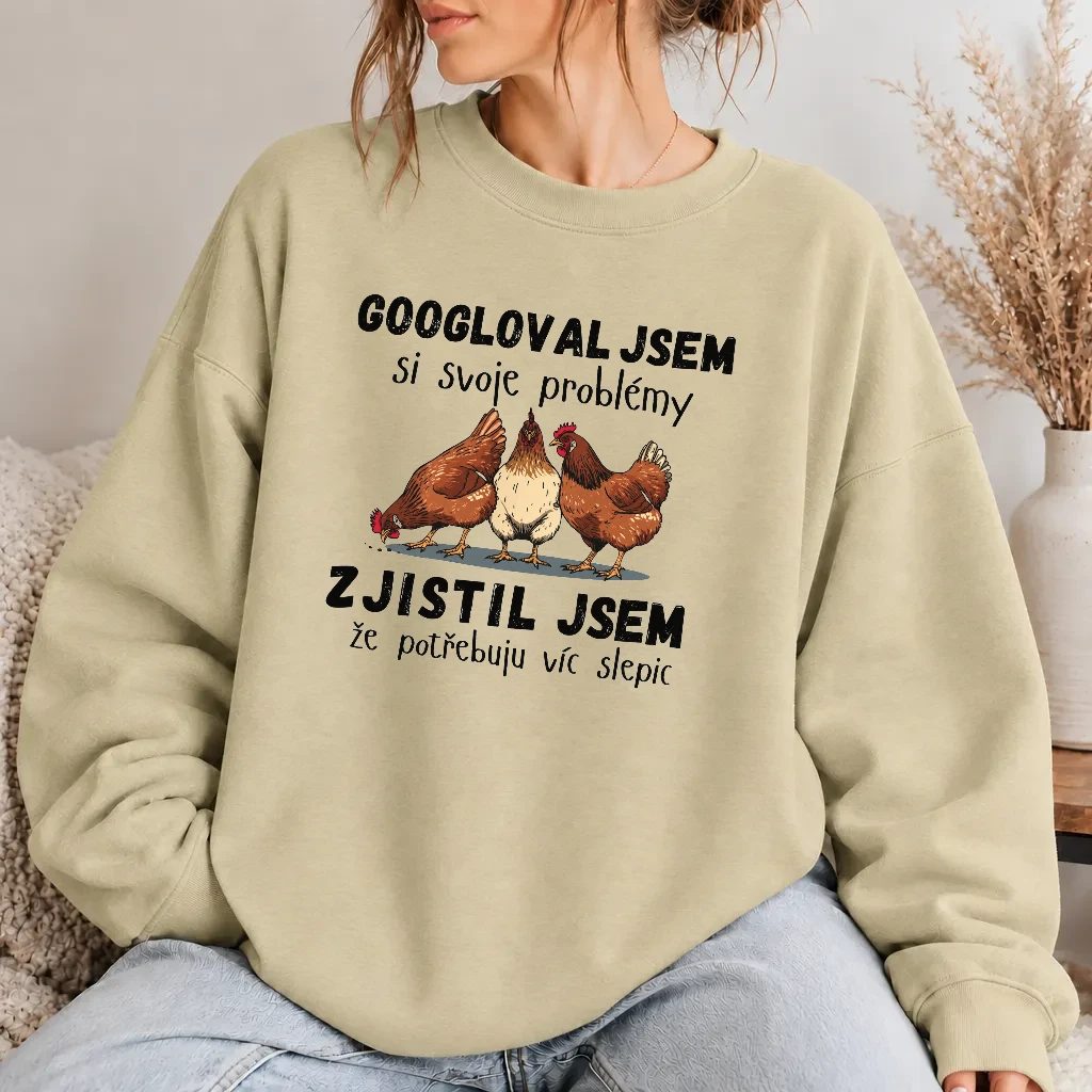 Dámská mikina - Potřebuju víc slepic