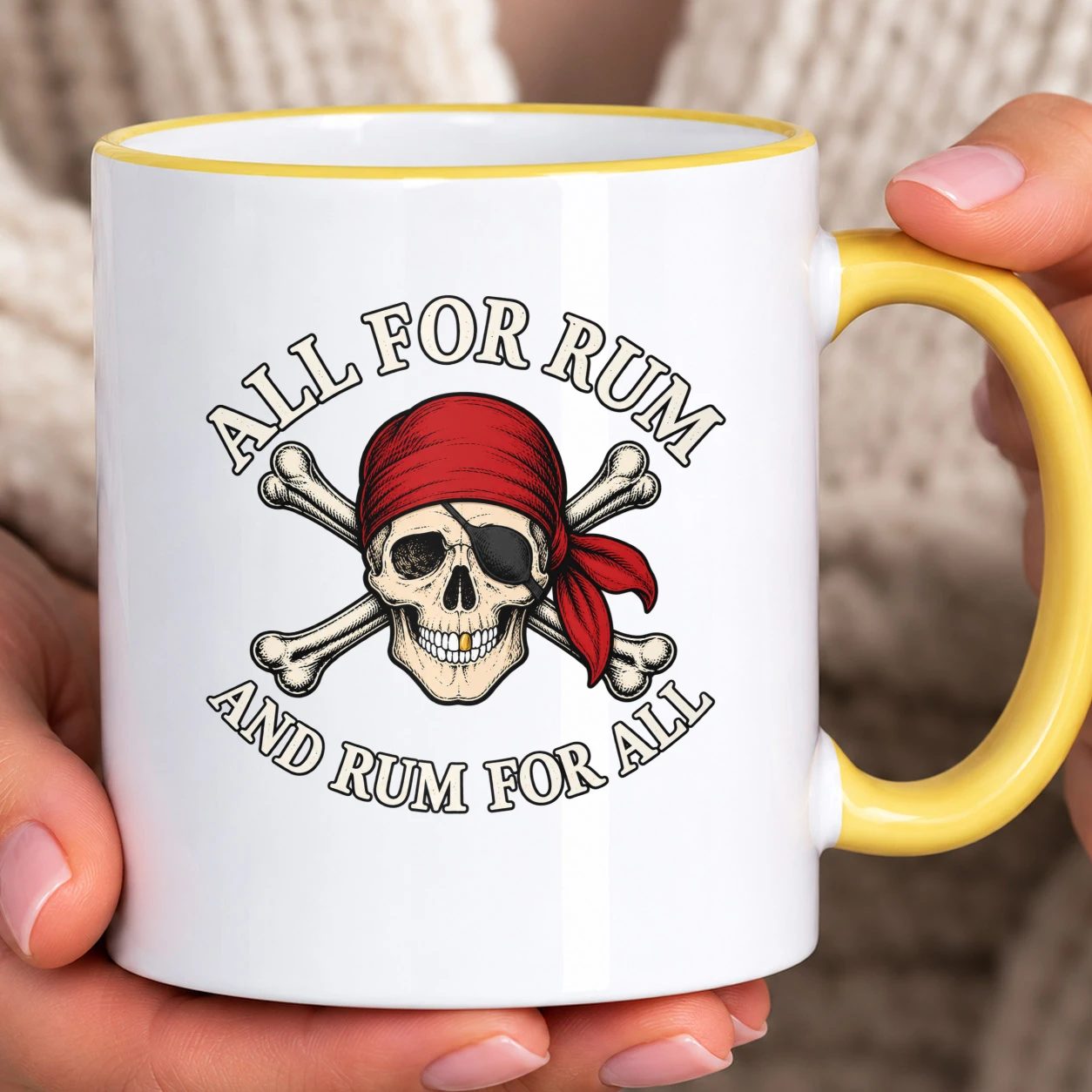 Hrnek s barevným lemem - All For Rum And Rum For All