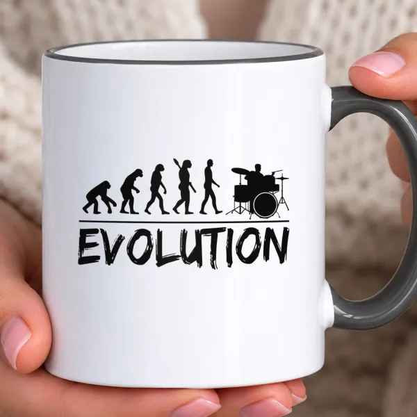 Hrnek s barevným lemem - Drummer Evolution