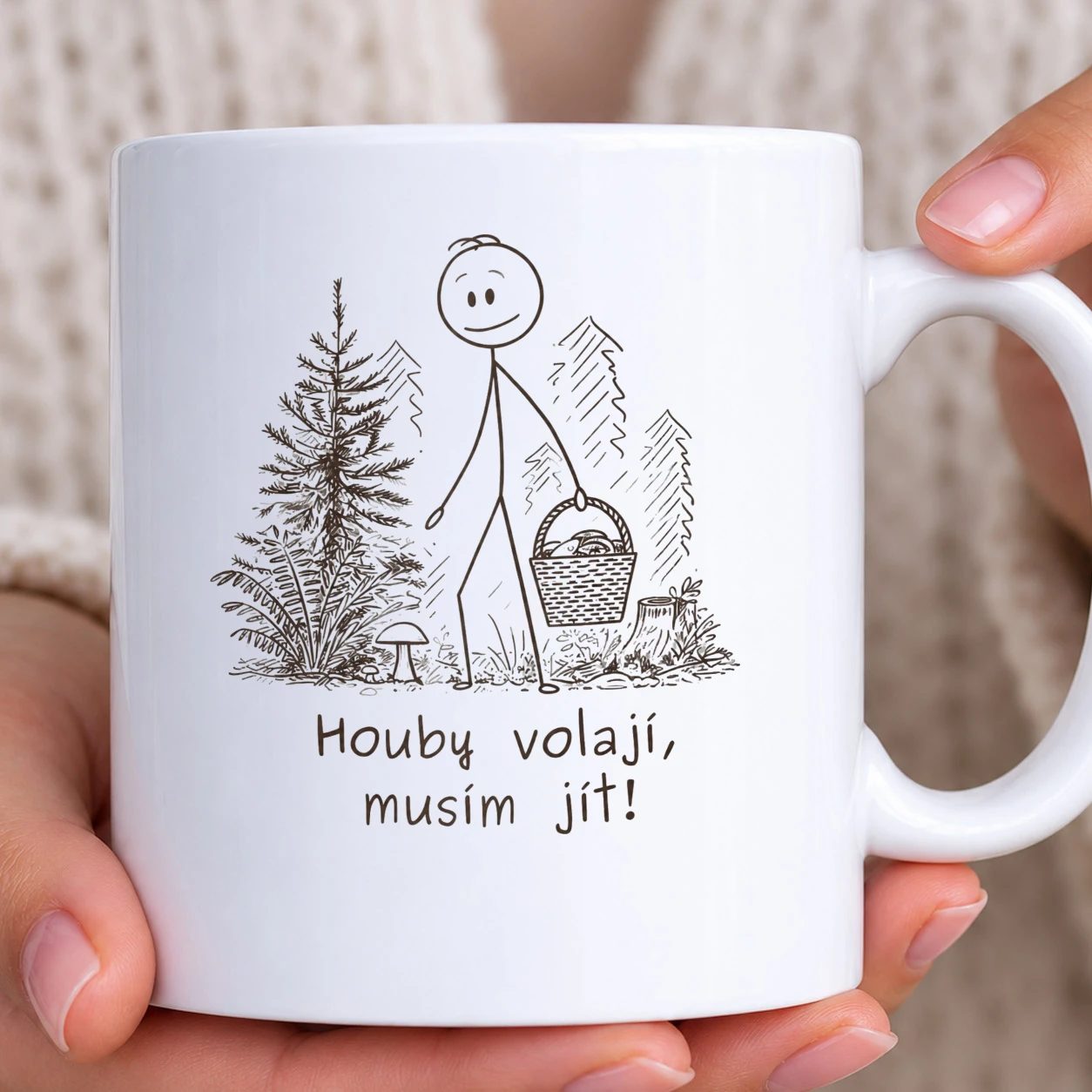 Hrnek bílý - Houby volají, musím jít!