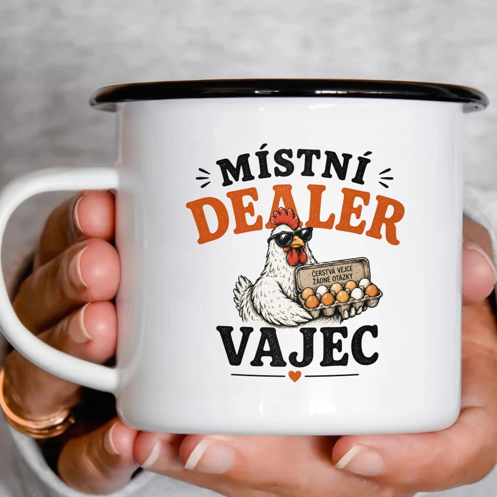 Smaltový plecháček - Místní dealer vajec